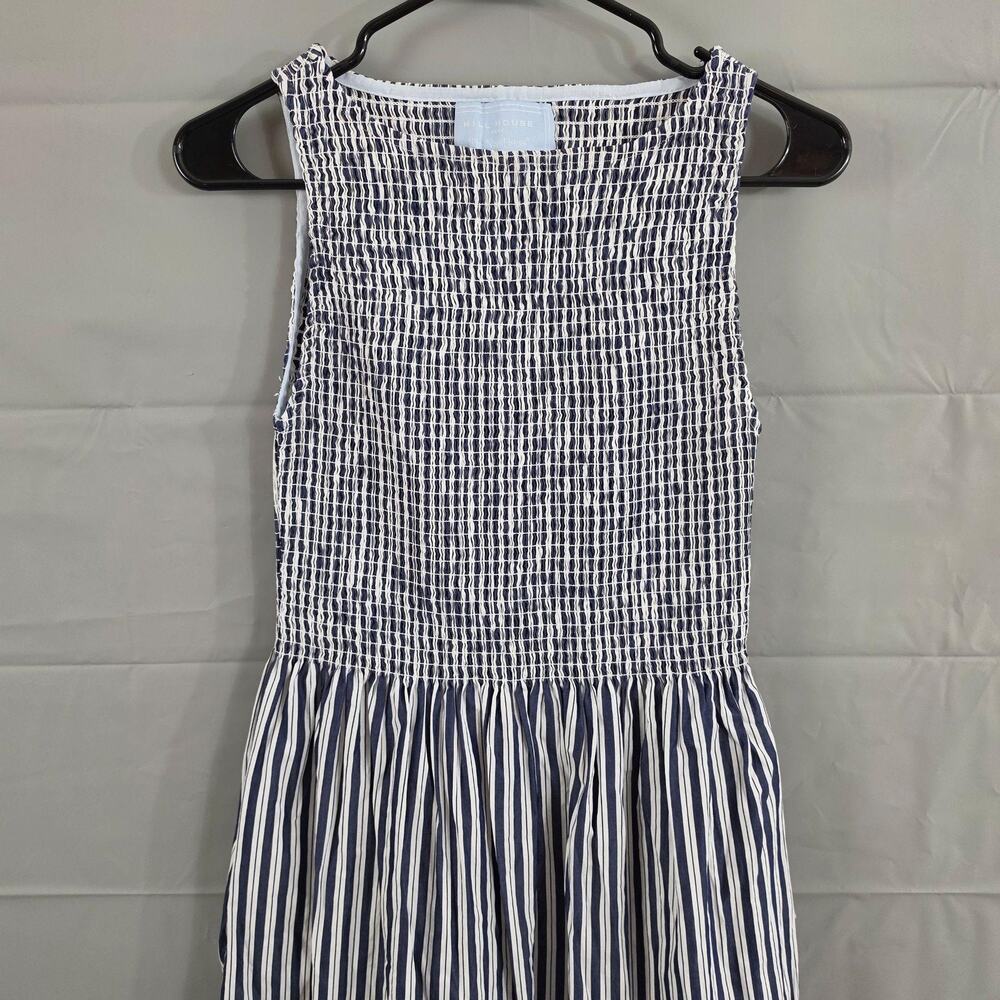 Hill House Home Dress Small Cosima Nap Sand Gingham Striped Maxi Blue Romantic - Picture 6 of 12